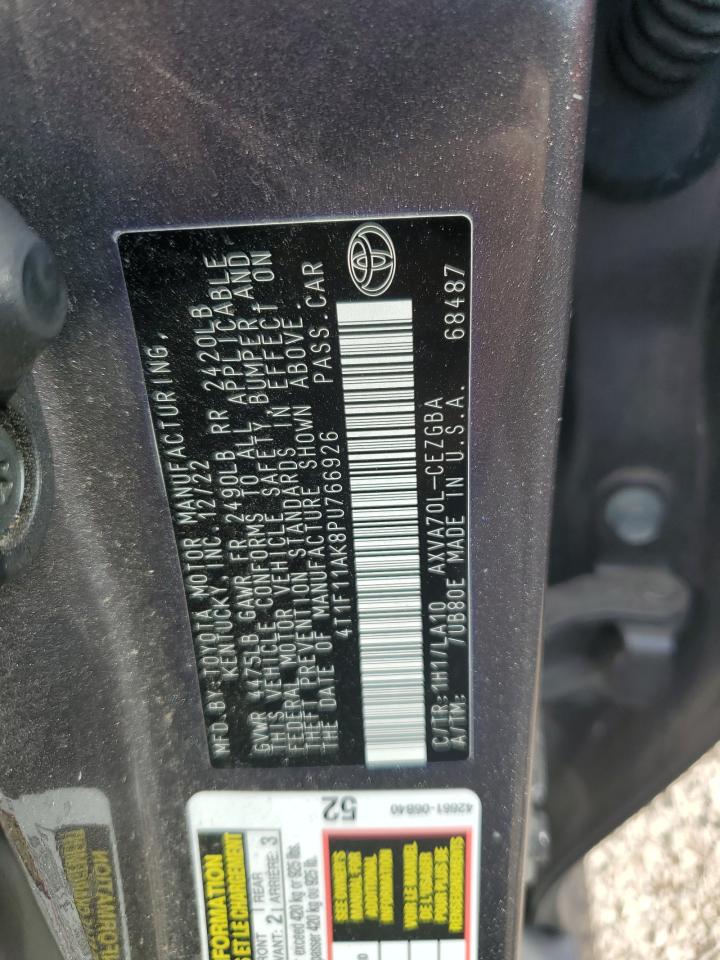 4T1F11AK8PU766926 TOYOTA CAMRY 2023