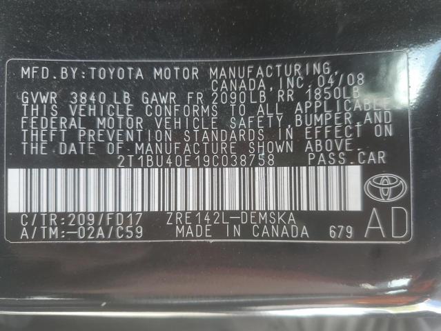 2009 TOYOTA COROLLA BASE