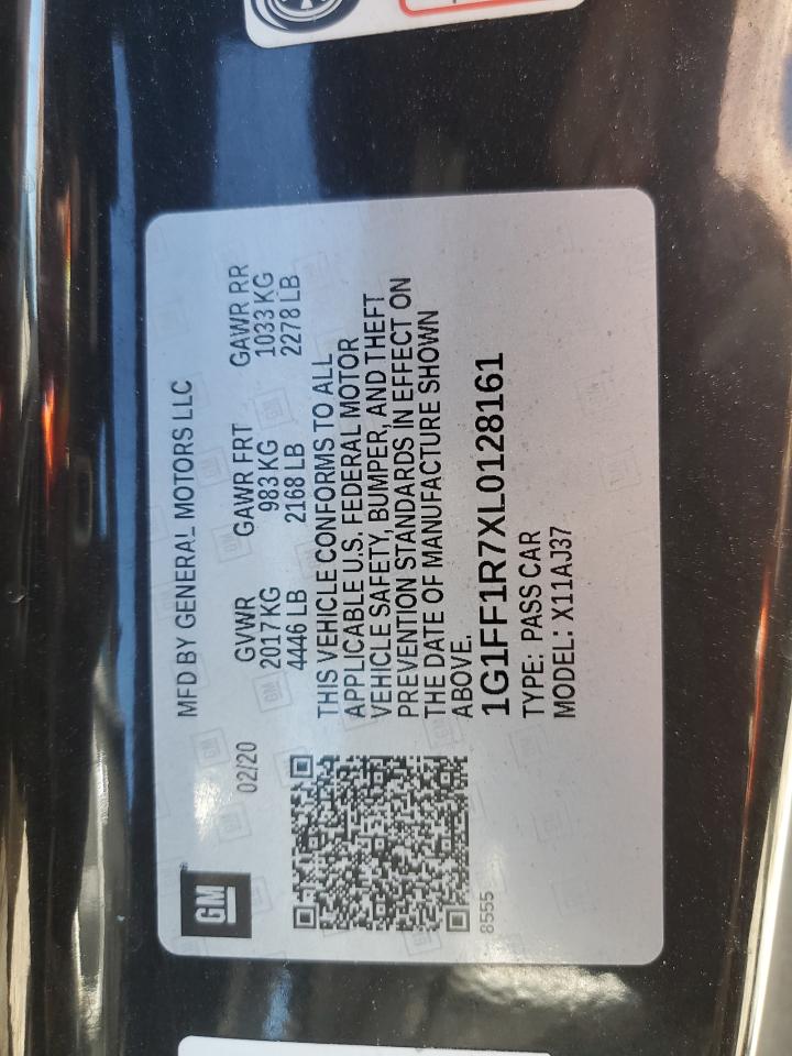 1g1ff1r7xl0128161 1G1FF1R7XL0128161 2020 Chevrolet Camaro Lz