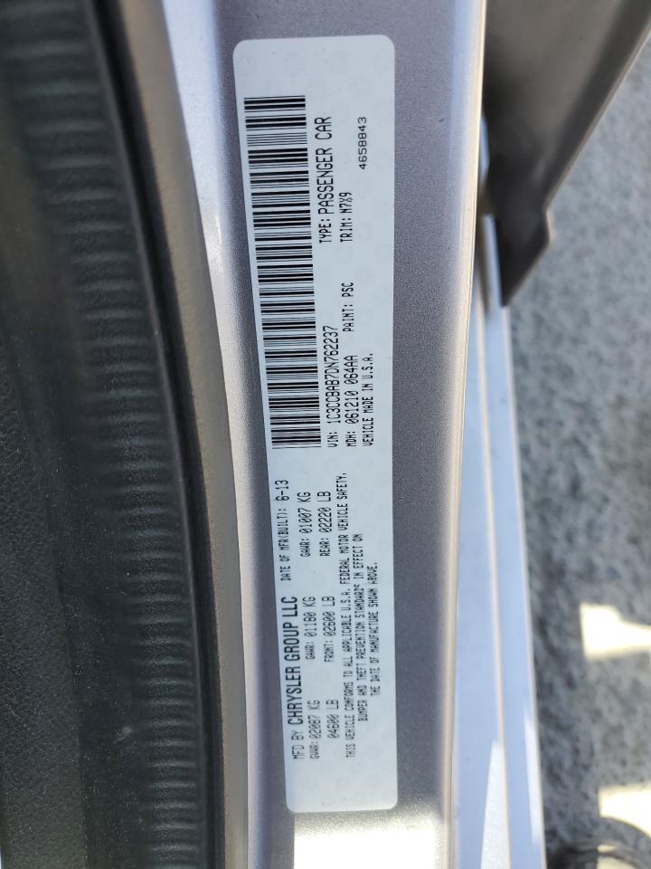 2013 Chrysler 200 Lx VIN: 1C3CCBAB7DN762237 Lot: 55668175