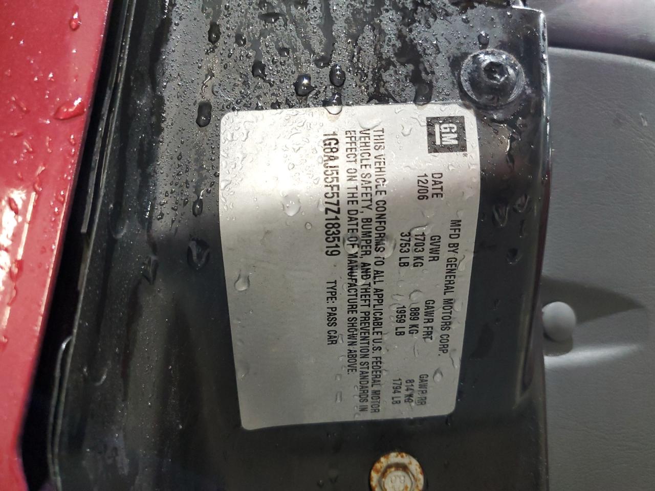 2007 Saturn Ion Level 2 VIN: 1G8AJ55F57Z183519 Lot: 55645355
