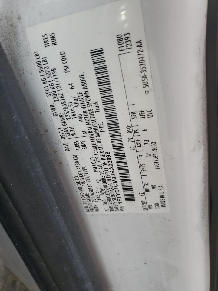 2018 Ford Transit T-150 VIN: 1FTYE1CM9JKA02098 Lot: 58743485