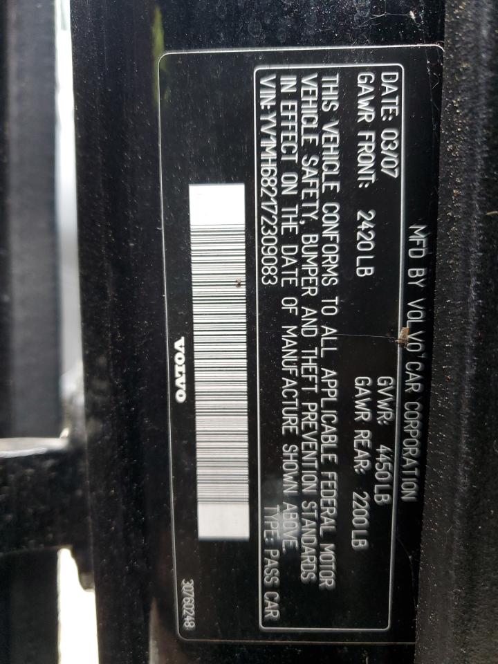 2007 Volvo S40 T5 VIN: YV1MH682172309083 Lot: 58742645