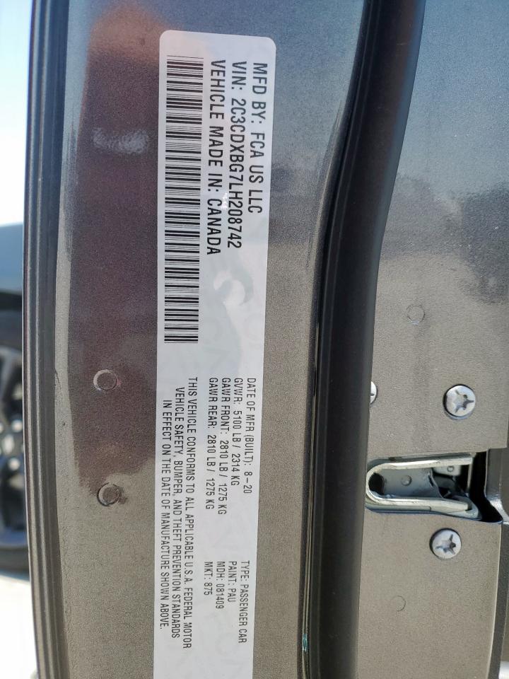 2020 Dodge Charger Sxt VIN: 2C3CDXBG7LH208742 Lot: 56313865