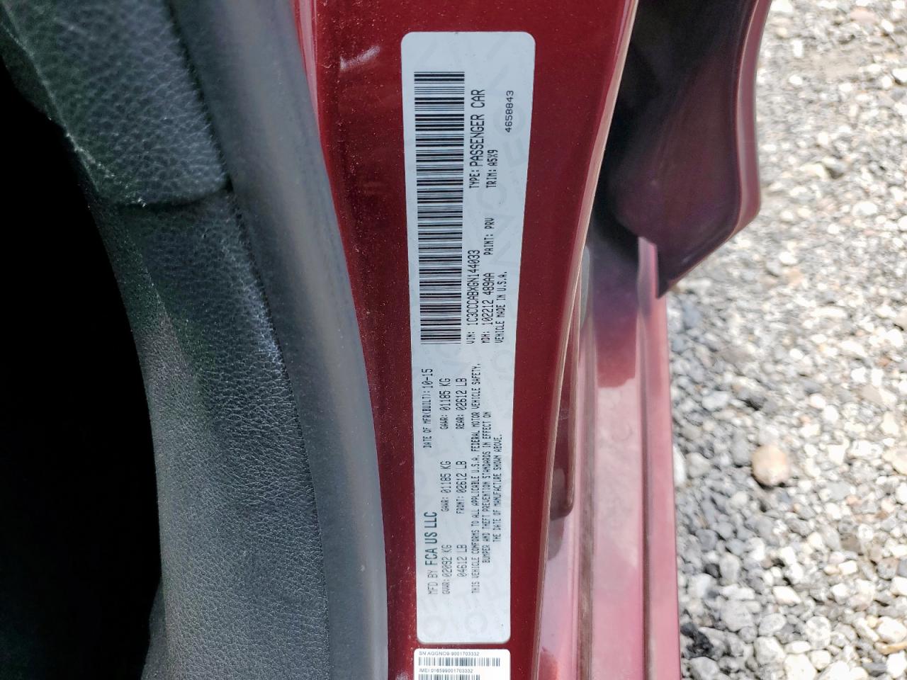 2016 Chrysler 200 Limited VIN: 1C3CCCABXGN144033 Lot: 56880325