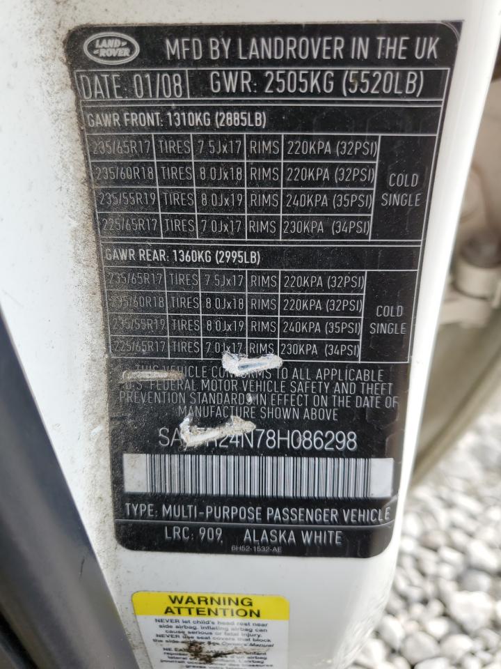 2008 Land Rover Lr2 Hse VIN: SALFR24N78H086298 Lot: 58673235