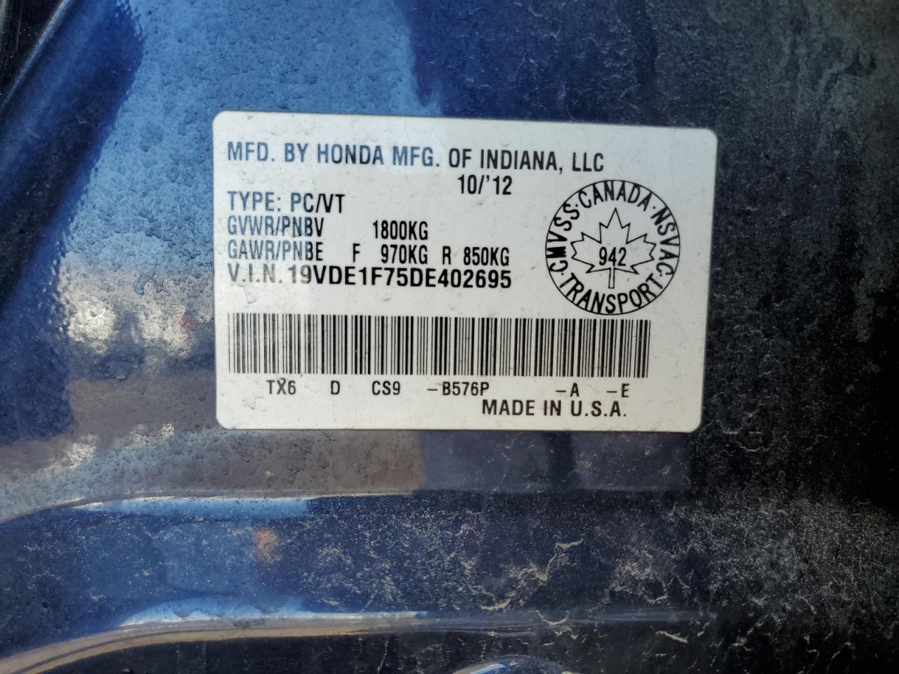 2013 Acura Ilx 20 Tech VIN: 19VDE1F75DE402695 Lot: 55743095