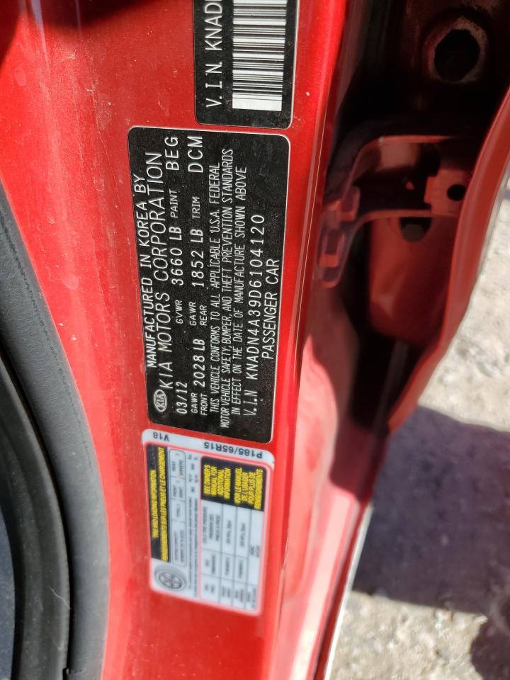 2013 Kia Rio Ex VIN: KNADN4A39D6104120 Lot: 56996595