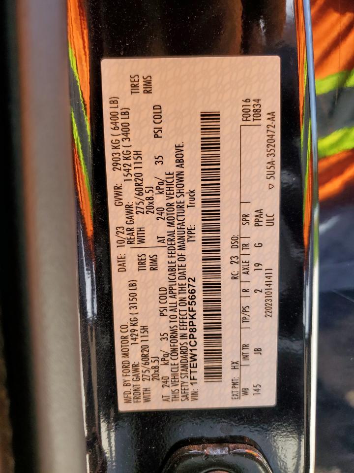 2023 Ford F150 Supercrew VIN: 1FTEW1CP8PKF56672 Lot: 56911865