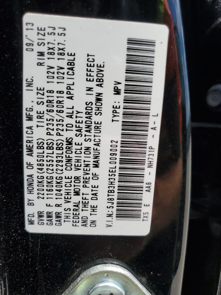 2014 Acura Rdx VIN: 5J8TB3H35EL009002 Lot: 56568245