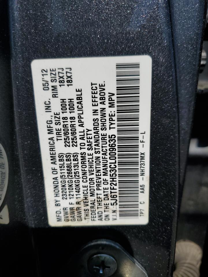 2012 Honda Crosstour Exl VIN: 5J6TF2H53CL009635 Lot: 56073575
