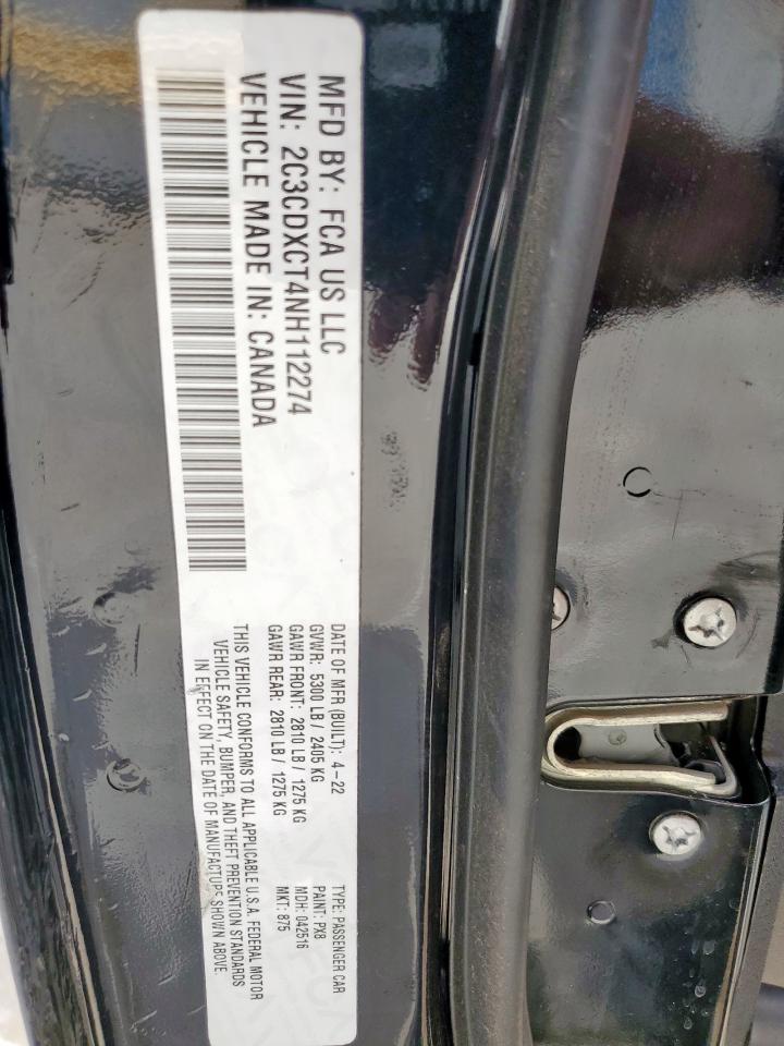 2022 Dodge Charger R/T VIN: 2C3CDXCT4NH112274 Lot: 56874915
