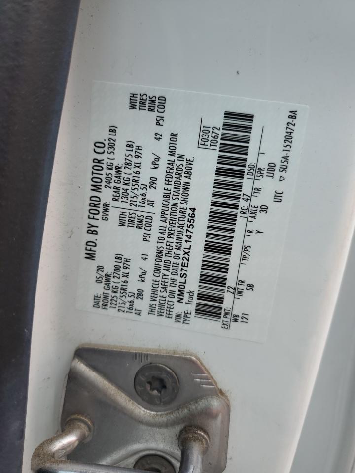 2020 Ford Transit Connect Xl VIN: NM0LS7E2XL1475564 Lot: 57386655
