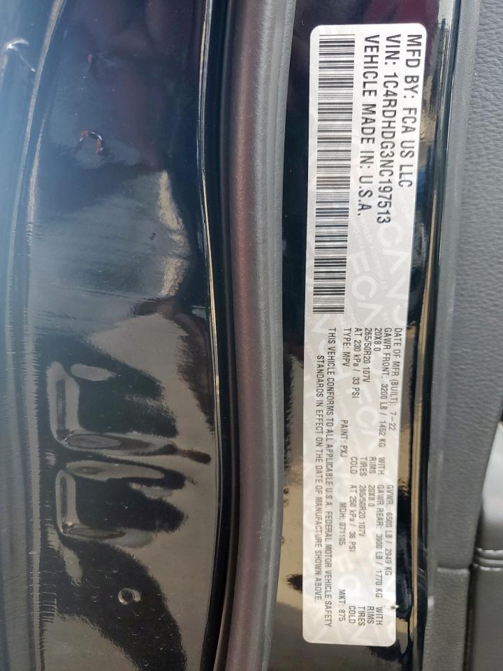2022 Dodge Durango Gt VIN: 1C4RDHDG3NC197513 Lot: 57667285