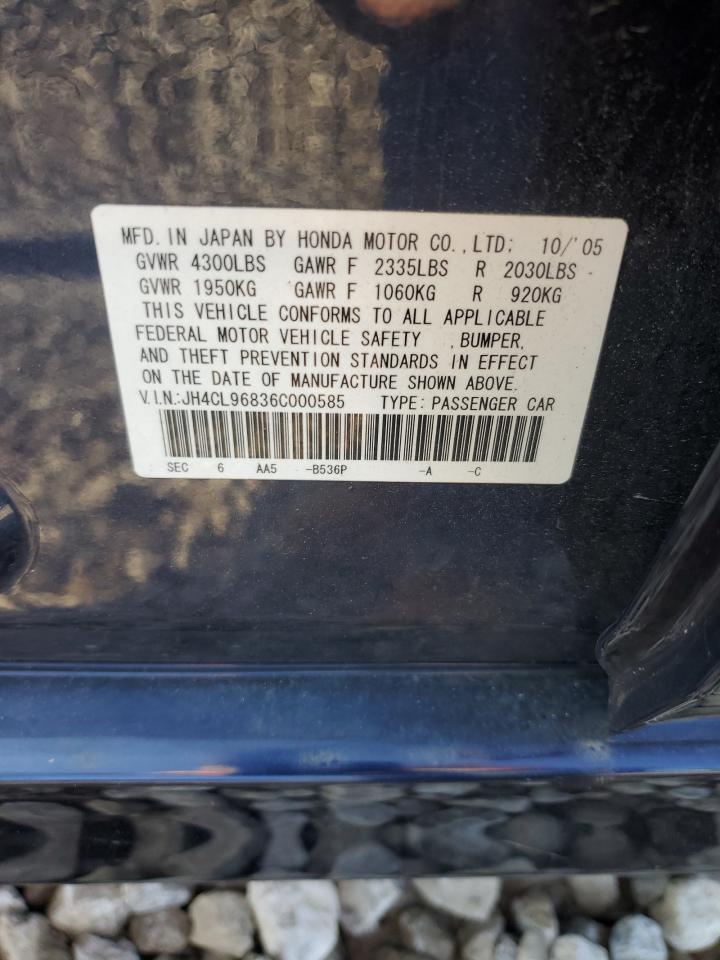 2006 Acura Tsx VIN: JH4CL96836C000585 Lot: 56121085