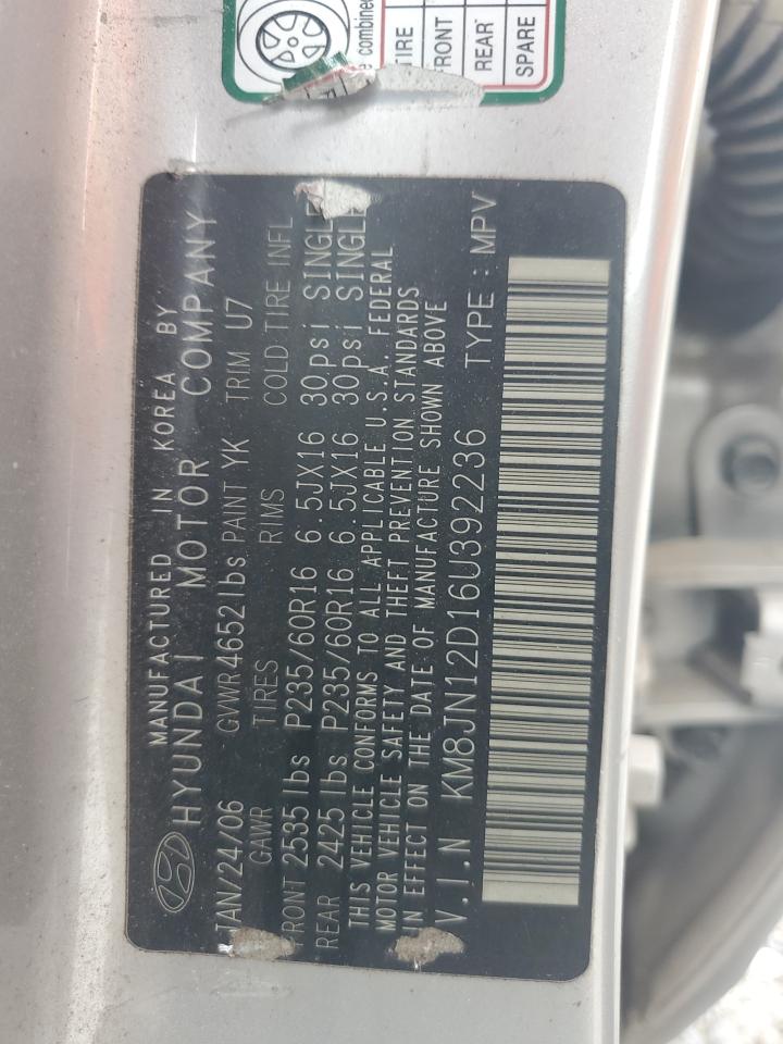 2006 Hyundai Tucson Gls VIN: KM8JN12D16U392236 Lot: 55904885