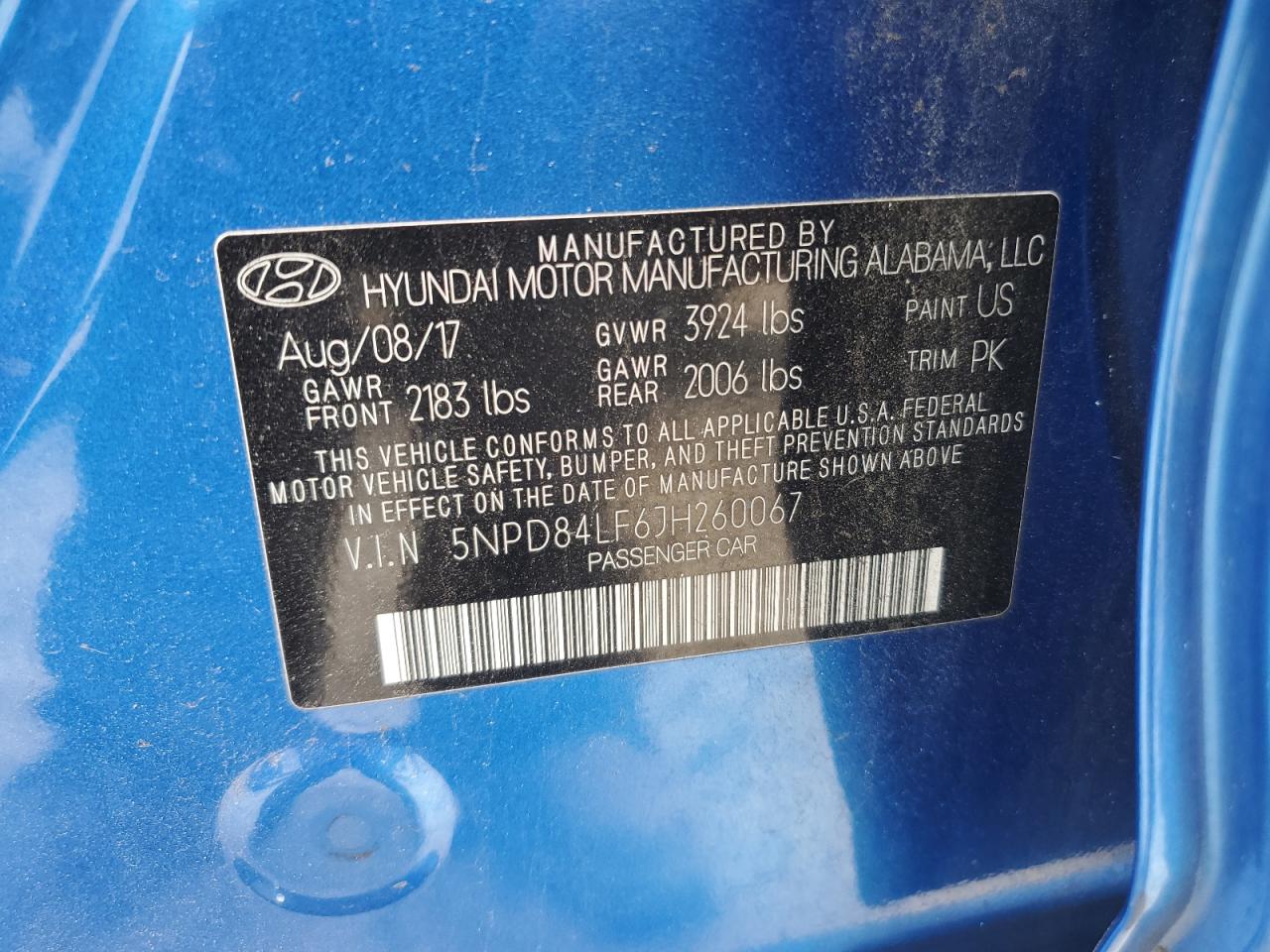 2018 Hyundai Elantra Sel VIN: KMHD84LF6JU704761 Lot: 55985715