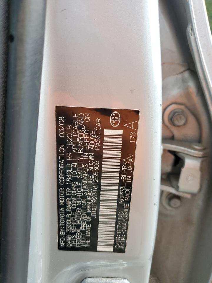 2008 Toyota Yaris VIN: JTDBT923181255306 Lot: 56950705