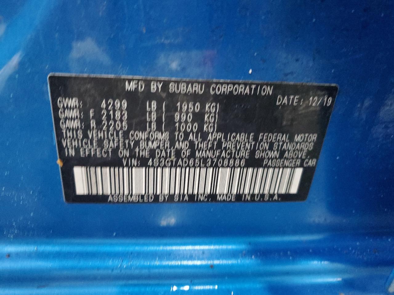 2020 Subaru Impreza Premium VIN: 4S3GTAD65L3708886 Lot: 56818605