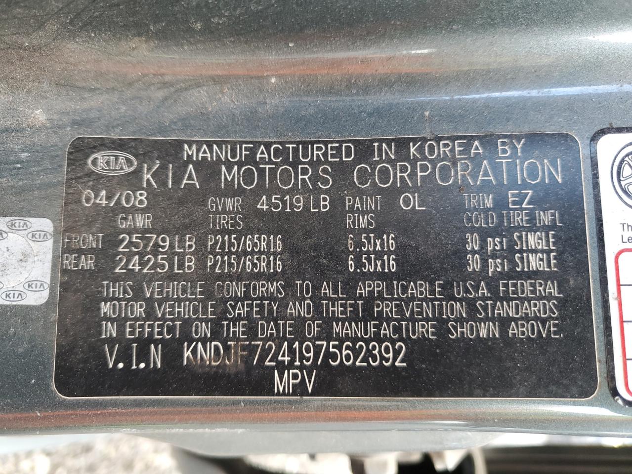 2009 Kia Sportage Lx VIN: KNDJF724197562392 Lot: 56607095