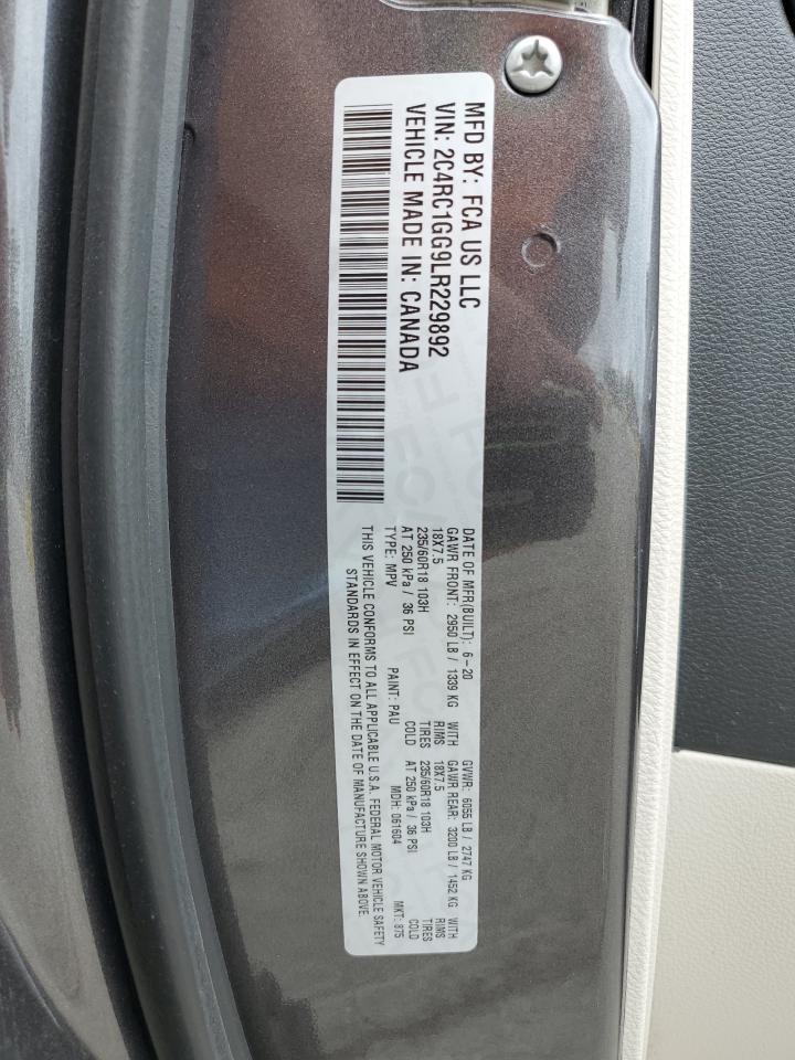 2020 Chrysler Pacifica Limited VIN: 2C4RC1GG9LR229892 Lot: 58326535