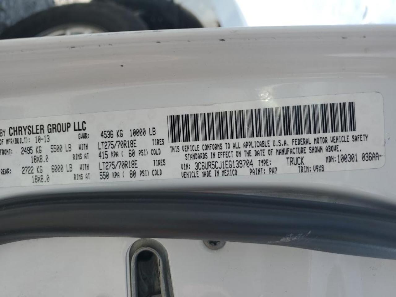 2014 Ram 2500 St VIN: 3C6UR5CJ1EG139704 Lot: 52965505