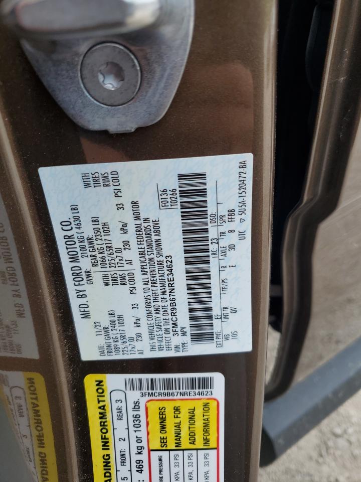 2022 Ford Bronco Sport Big Bend VIN: 3FMCR9B67NRE34623 Lot: 58515095