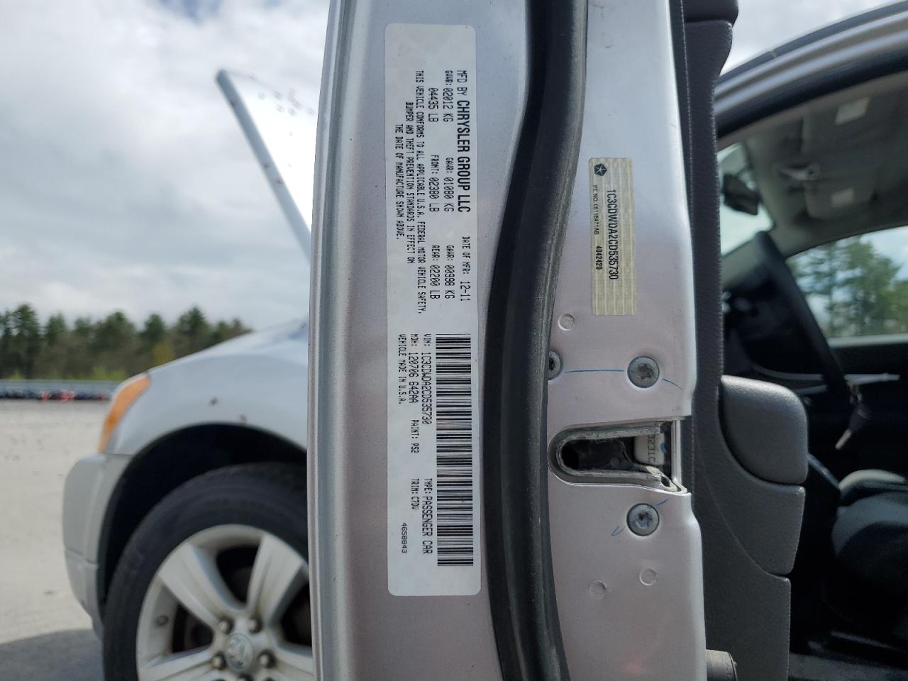 2012 Dodge Caliber Sxt VIN: 1C3CDWDA2CD535730 Lot: 55927895