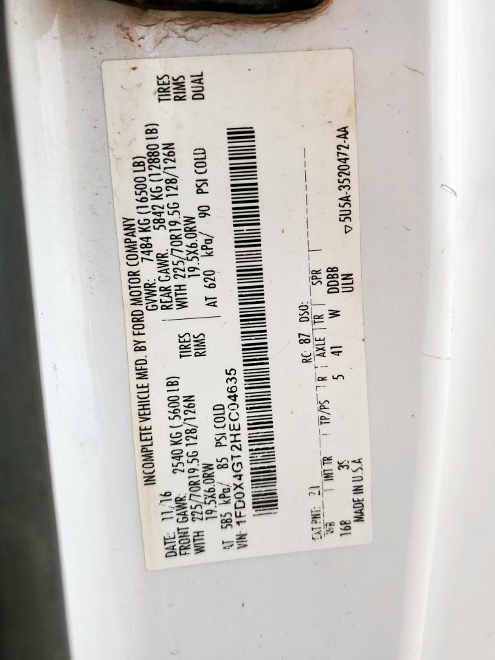 2017 Ford F450 Super Duty VIN: 1FD0X4GT2HEC04635 Lot: 53630695