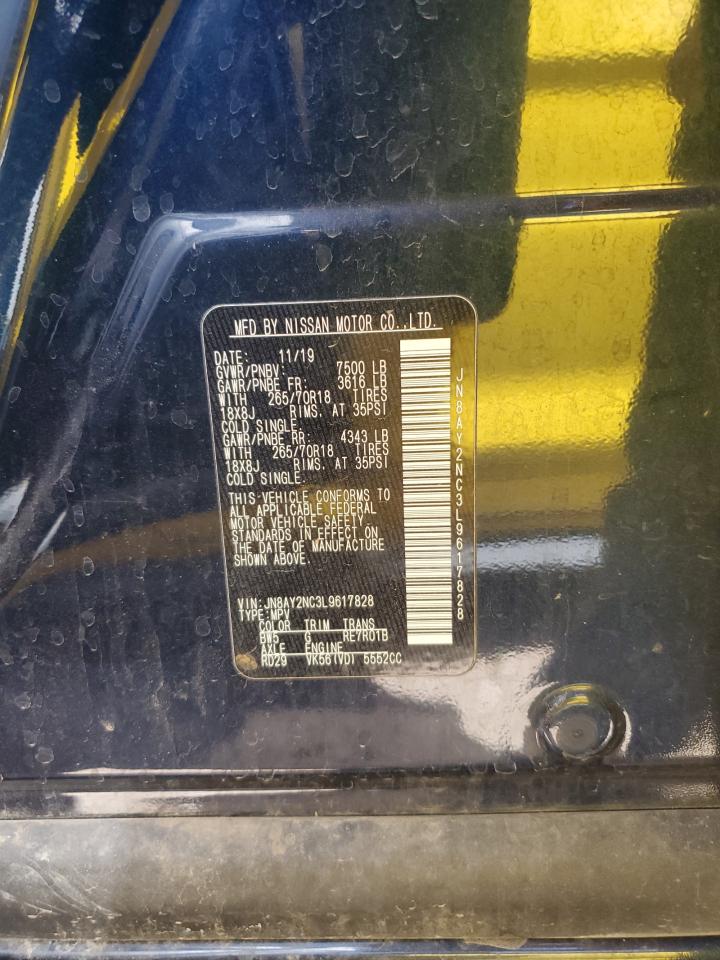 2020 Nissan Armada Sv VIN: JN8AY2NC3L9617828 Lot: 54968355