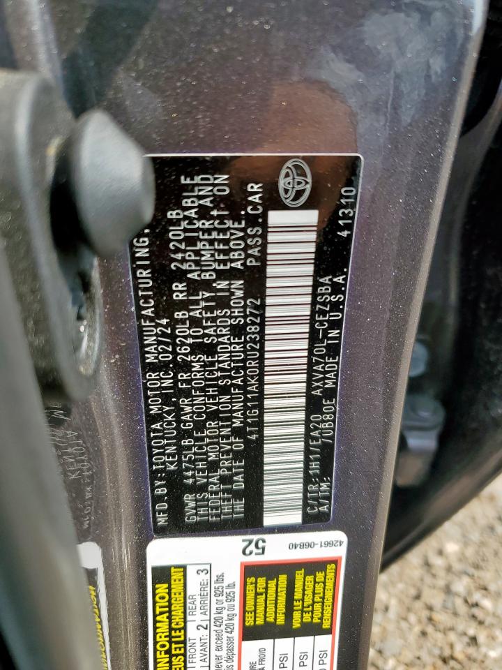 2024 Toyota Camry Se Night Shade VIN: 4T1G11AK0RU238272 Lot: 57534705