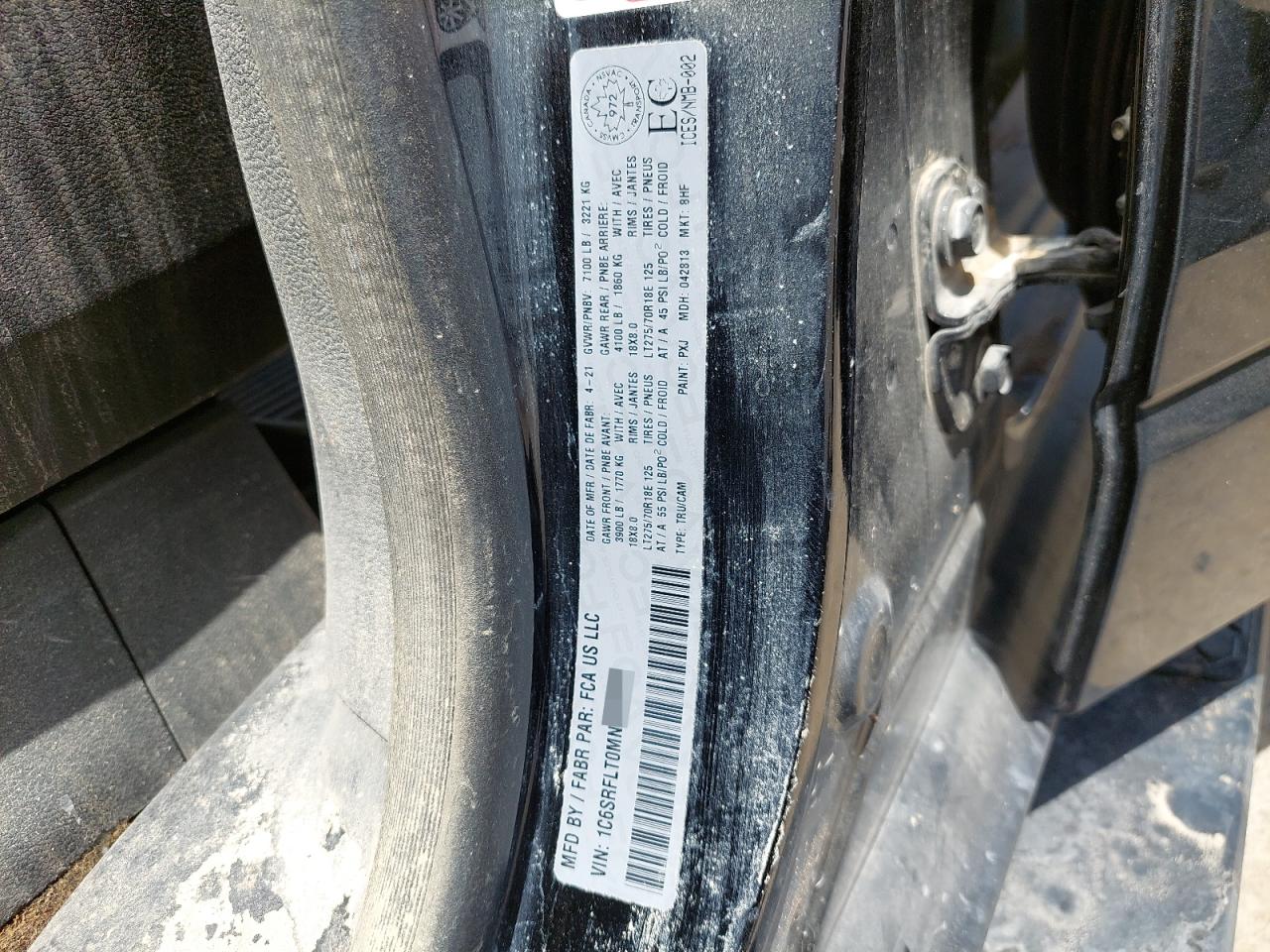 1C6SRFLT0MN701032 - 2021 Dodge RAM - #55868525