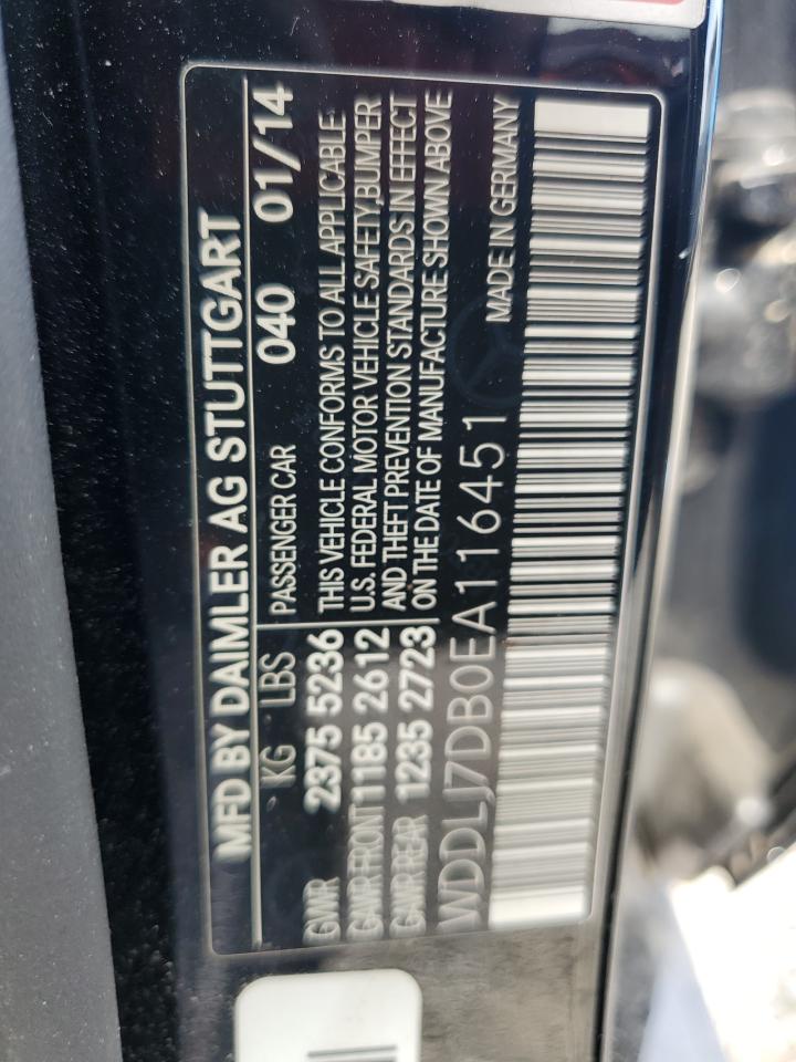 2014 Mercedes-Benz Cls 550 VIN: WDDLJ7DB0EA116451 Lot: 58018965