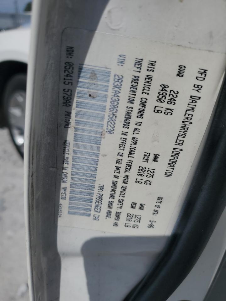 2006 Dodge Charger Se VIN: 2B3KA43G06H502230 Lot: 57057535