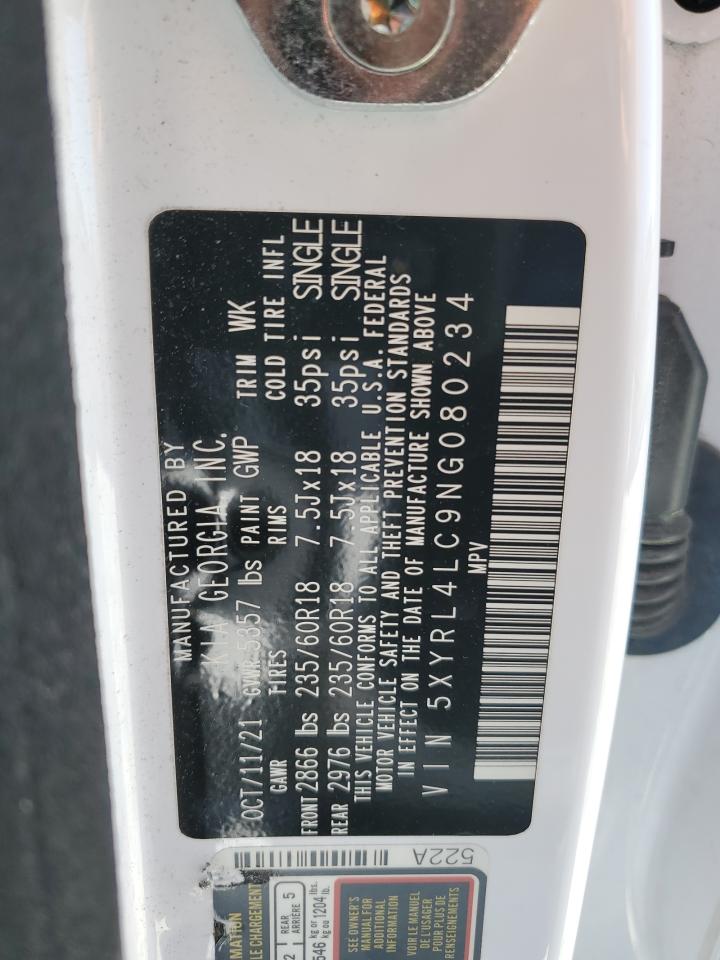 2022 Kia Sorento S VIN: 5XYRL4LC9NG080234 Lot: 57584495