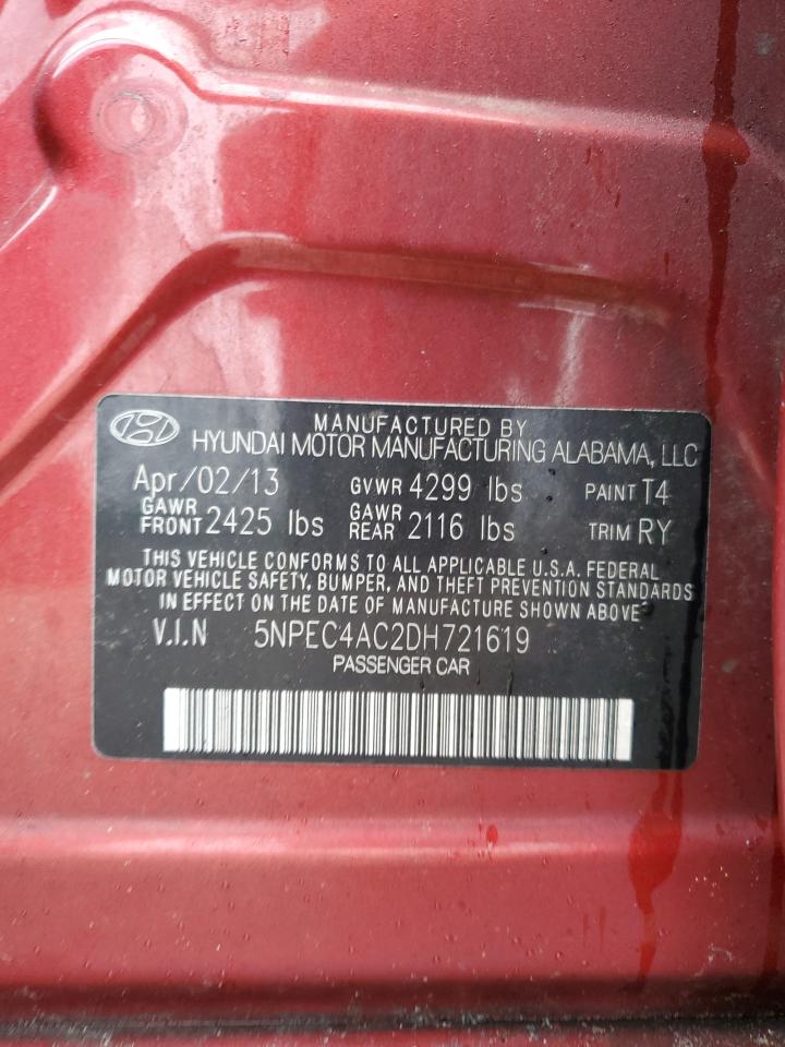 2013 Hyundai Sonata Se VIN: 5NPEC4AC2DH721619 Lot: 56803315