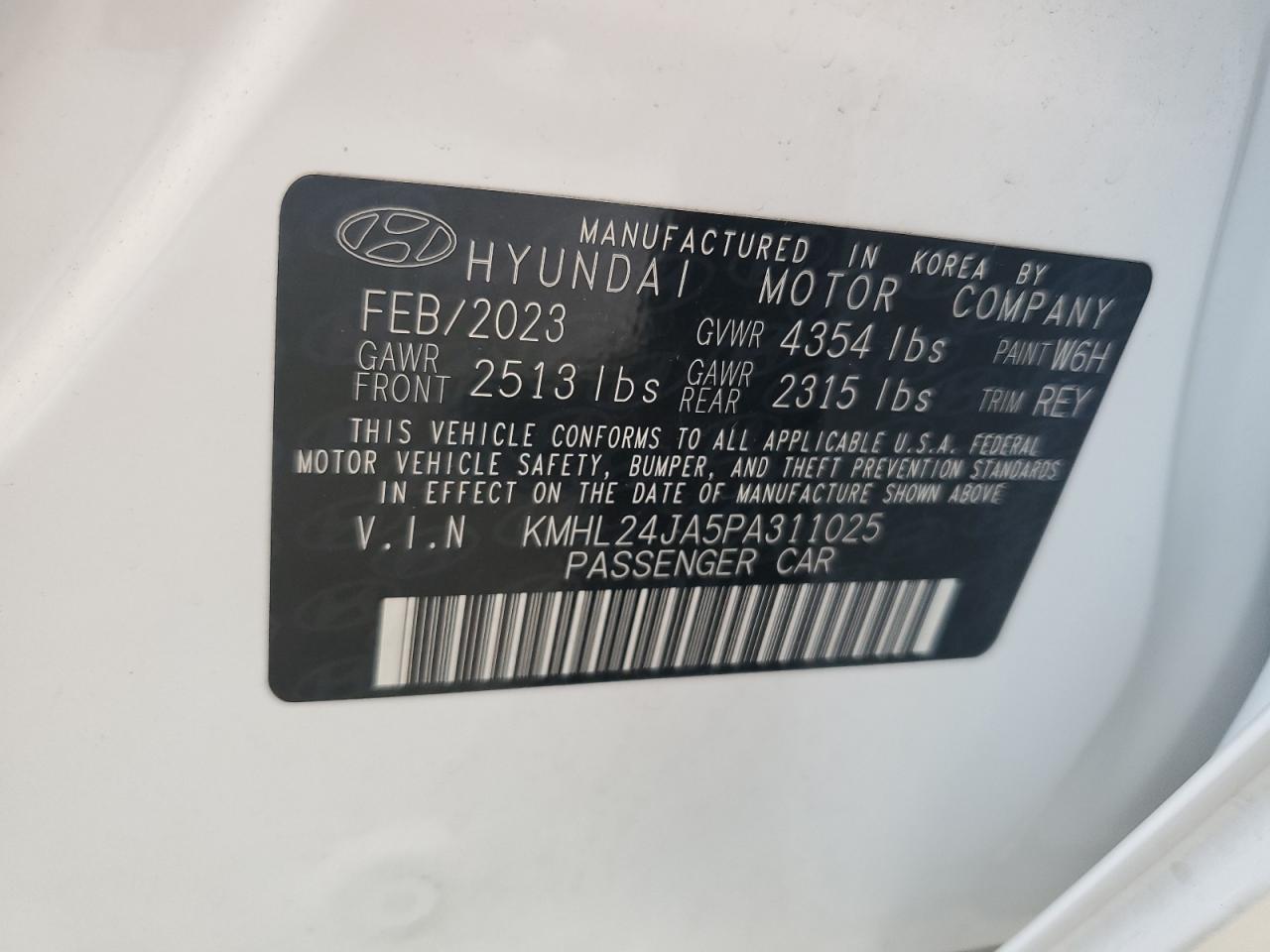 2023 Hyundai Sonata Se VIN: KMHL24JA5PA311025 Lot: 57021825