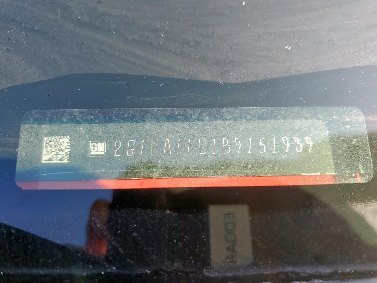 2011 Chevrolet Camaro Ls VIN: 2G1FA1ED1B9151939 Lot: 54943095