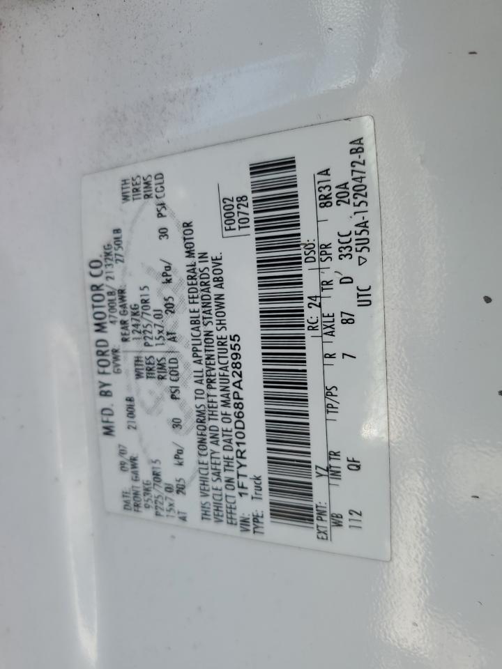2008 Ford Ranger VIN: 1FTYR10D68PA28955 Lot: 56366115
