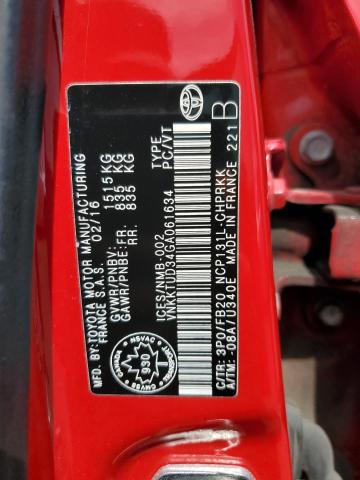 2016 TOYOTA YARIS L