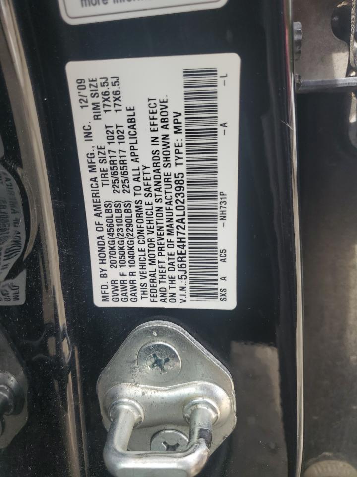 2010 Honda Cr-V Exl VIN: 5J6RE4H72AL023985 Lot: 56037805