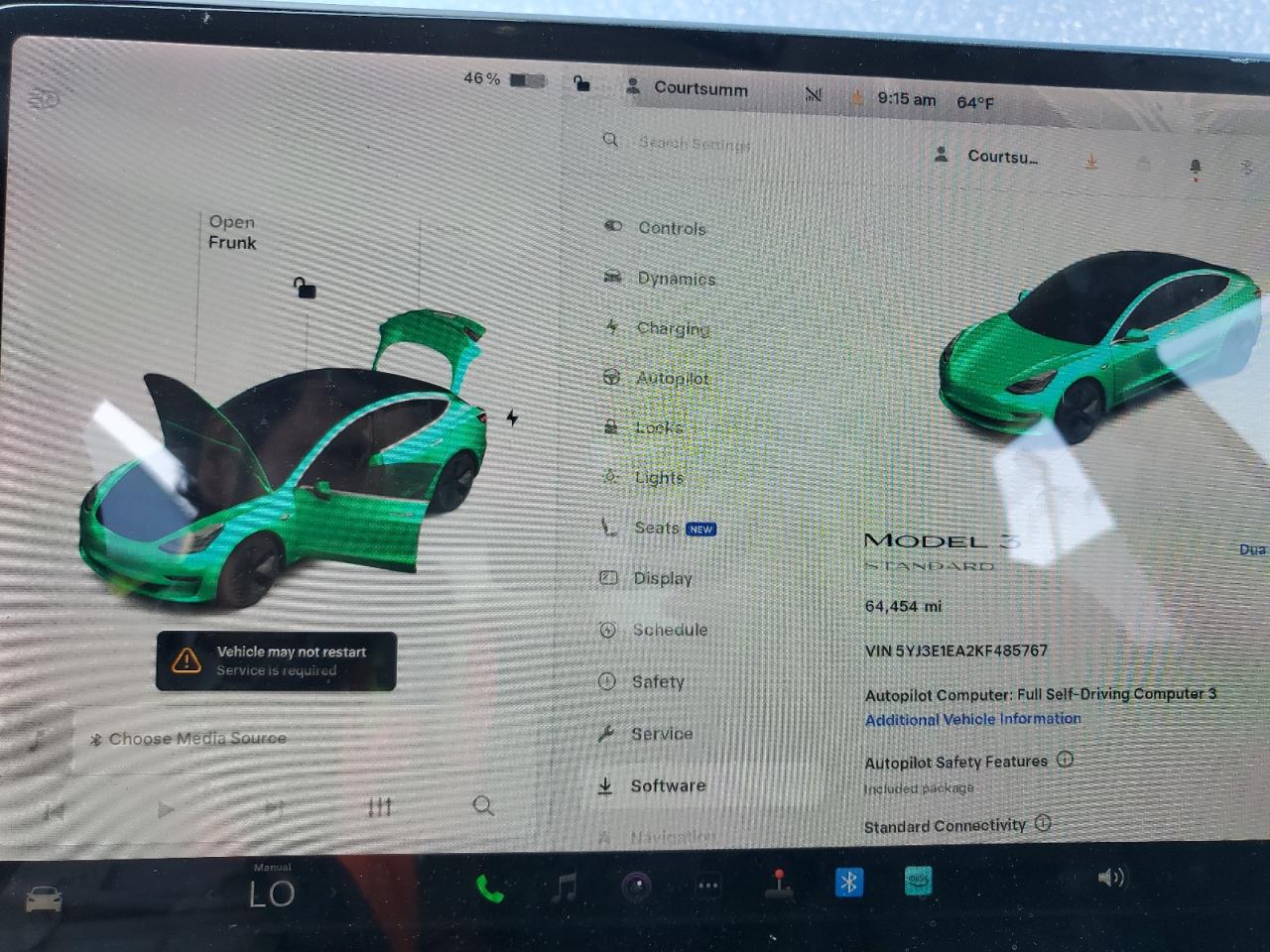 2019 Tesla Model 3 VIN: 5YJ3E1EA2KF485767 Lot: 57127045