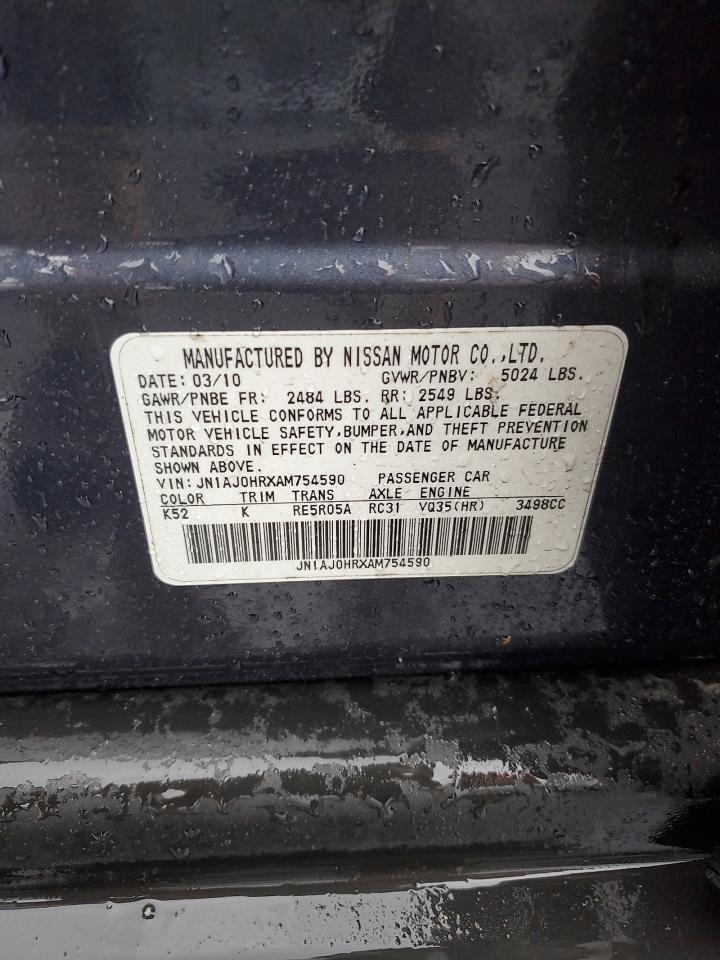 2010 Infiniti Ex35 Base VIN: JN1AJ0HRXAM754590 Lot: 56530935