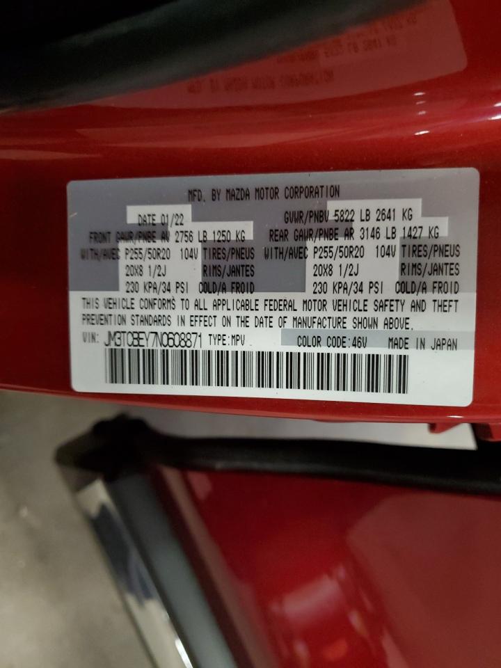 2022 Mazda Cx-9 Signature VIN: JM3TCBEY7N0608871 Lot: 57545015