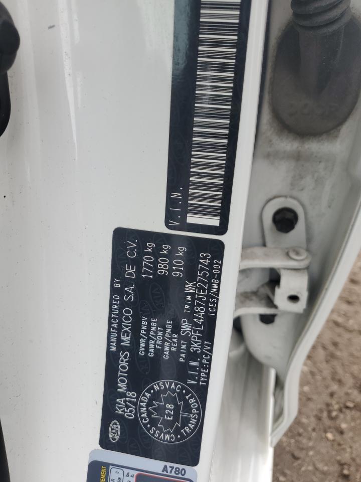 2018 Kia Forte Ex VIN: 3KPFL4A87JE275743 Lot: 55416595