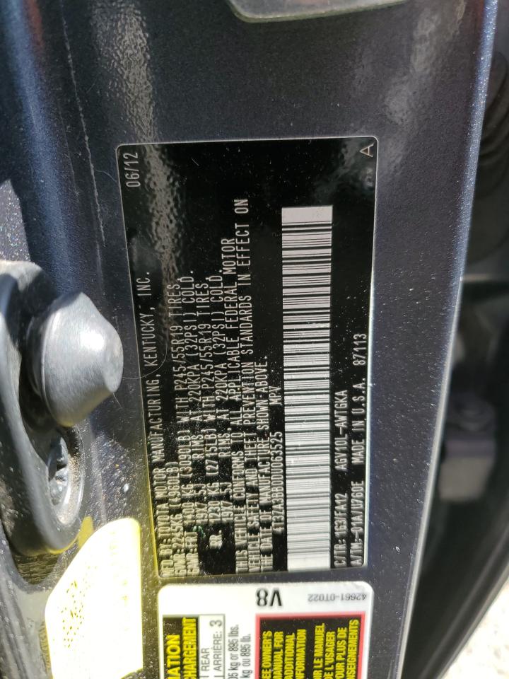 2013 Toyota Venza Le VIN: 4T3ZA3BB0DU063525 Lot: 57322235