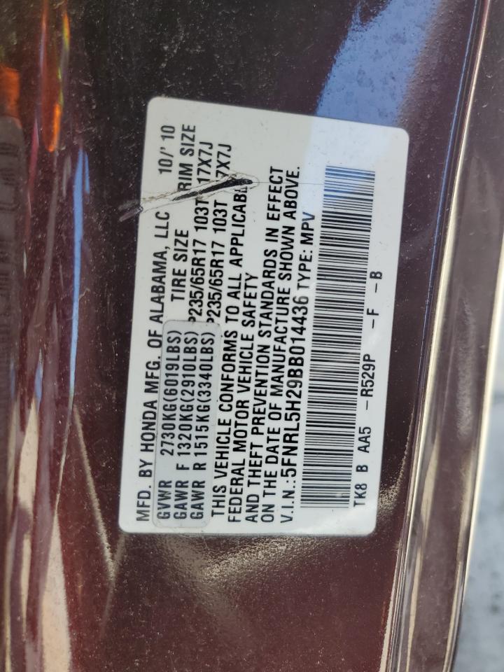 2011 Honda Odyssey Lx VIN: 5FNRL5H29BB014436 Lot: 56951545