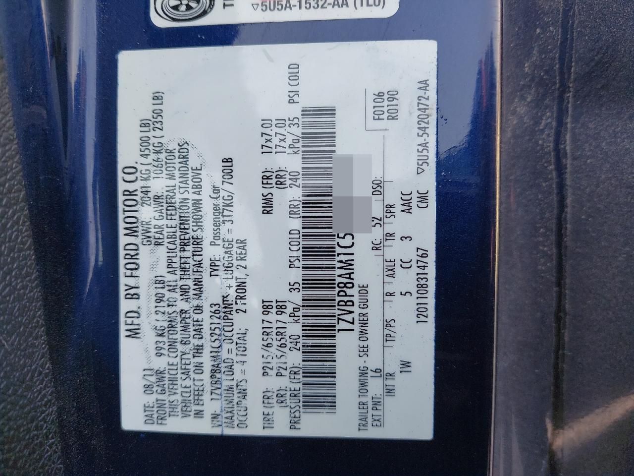 1ZVBP8AM1C5251263 - 2012 Ford MUSTANG - #undefined