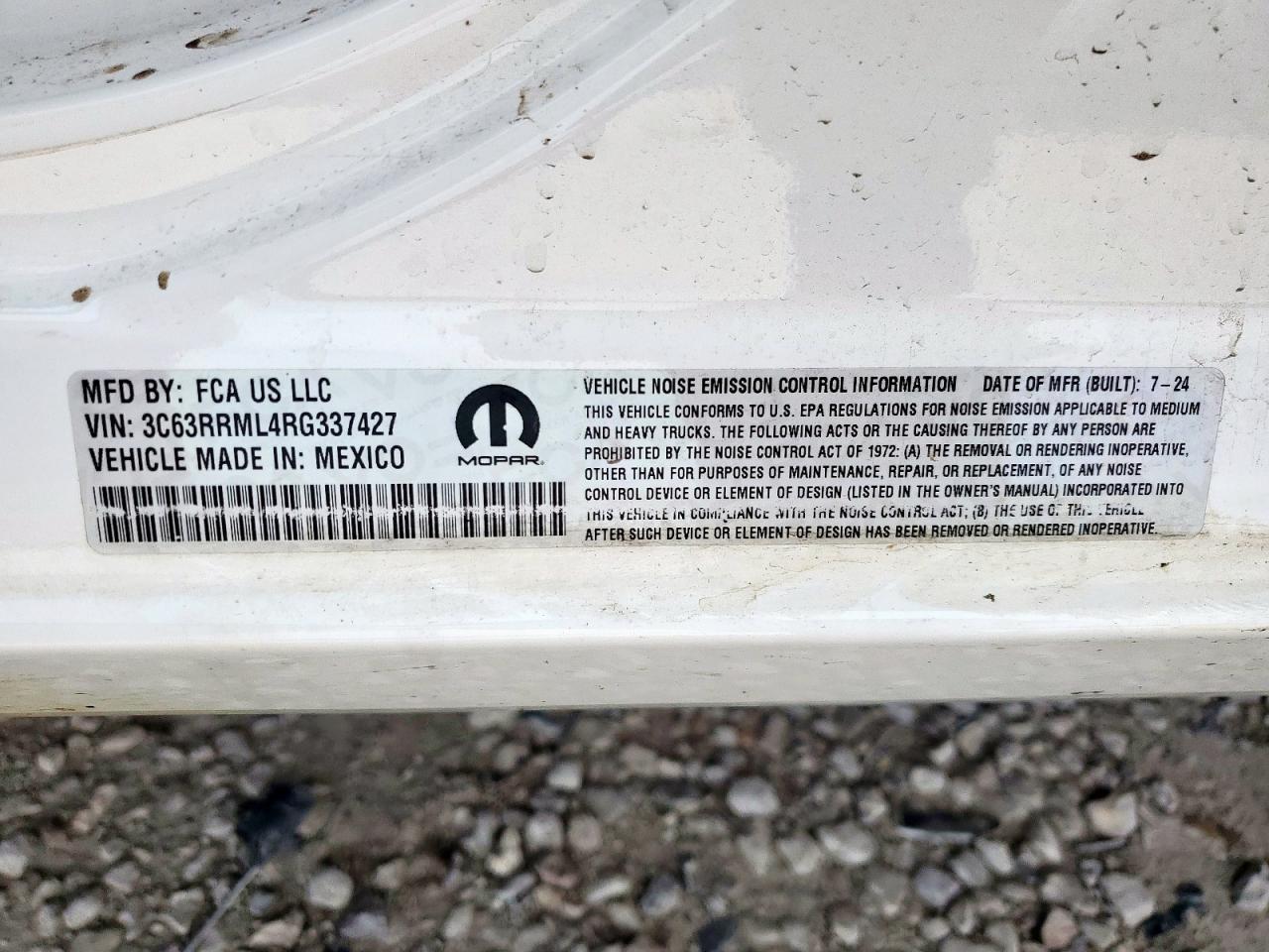 2024 Ram 3500 Laramie VIN: 3C63RRML4RG337427 Lot: 56550855