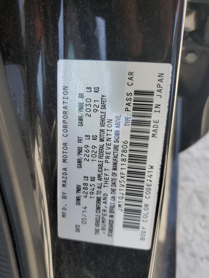 2015 Mazda 6 Touring VIN: JM1GJ1V5XF1187806 Lot: 56511475